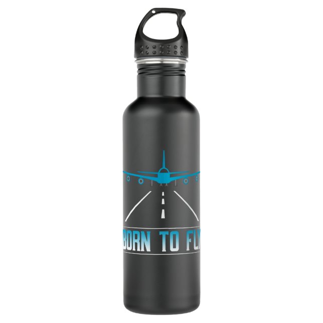 Born To Fly Aviation Pilot Flying Aeroplane Aircra 710 Ml Water Bottle (Front)