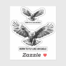 Born to Fly Bald Eagle Custom-Cut Vinyl Sticker