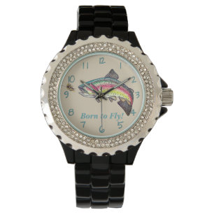Born to Fly Jumping  Rainbow Trout Fly Fishing Watch