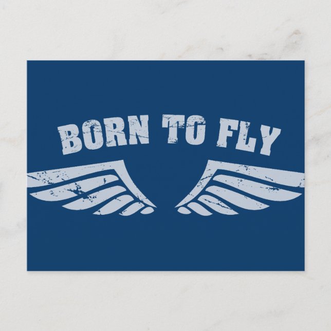 Born To Fly Wings Postcard (Front)