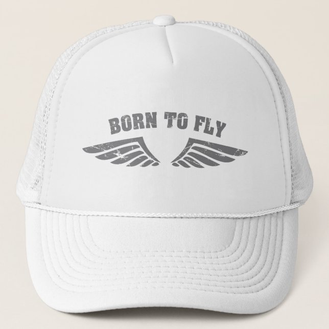 Born To Fly Wings Trucker Hat (Front)
