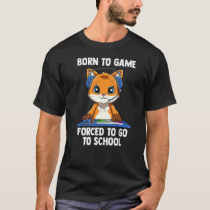 Born To Game  Video Gamer Fox  Computer Gaming T-Shirt