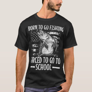 Born To Go Fishing Bass Fish Fisherman Boy Kid Fun T-Shirt