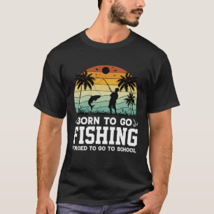 Born To Go Fishing Bass Fish Fisherman Boys Kids T-Shirt