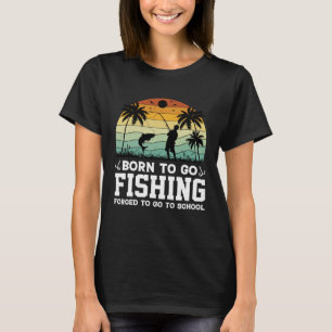 Born To Go Fishing Bass Fish Fisherman Boys Kids T-Shirt