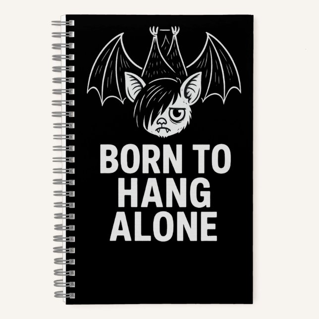 Born to Hang Alone – Emo Bat | Antisocial Notebook (Front)