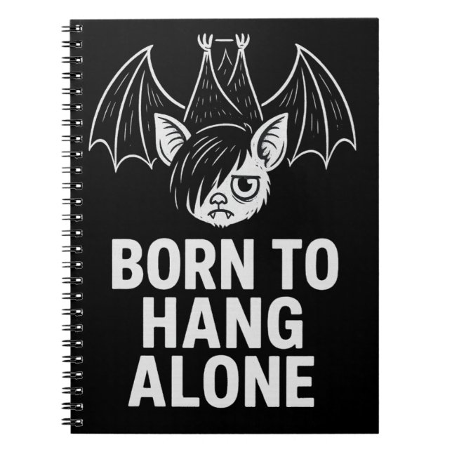 Born to Hang Alone – Emo Bat | Antisocial Notebook (Front)