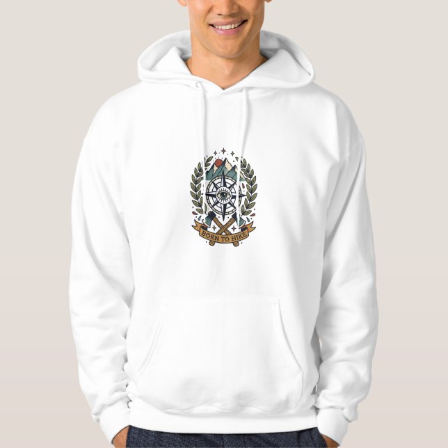 Born to Hike Mountain Crest Hoodie (Front)