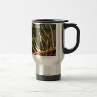 BORN TO HUNT - TRAVEL MUG (2) - DEER ANTLERS -NAME