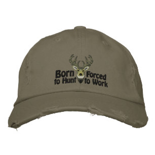 Born to Hunt White Tail Embroidery Embroidered Hat
