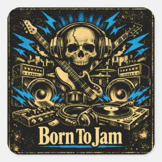 Born To Jam – Improvisation Music Soul Square Sticker