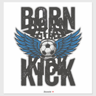Born To Kick Vintage Soccer Wings Shirt Design_1