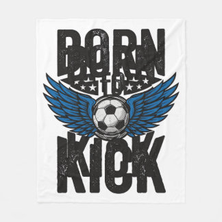 Born To Kick Vintage Soccer Wings Shirt Design_1 Fleece Blanket