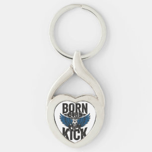 Born To Kick Vintage Soccer Wings Shirt Design_1 Key Ring