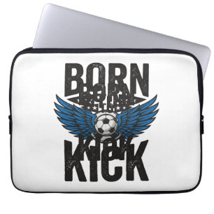 Born To Kick Vintage Soccer Wings Shirt Design_1 Laptop Sleeve