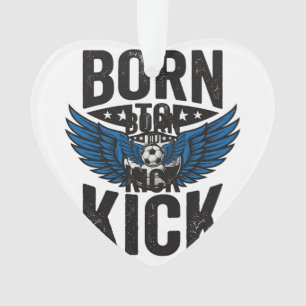Born To Kick Vintage Soccer Wings Shirt Design_1 Ornament