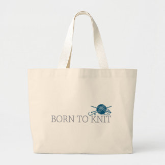 Born To Knit Large Tote Bag