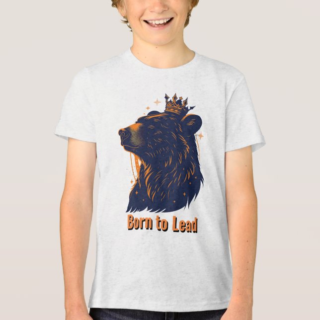 Born to Lead Bear Crown T-Shirt – Inspirational Wi Tri-Blend Shirt (Front)