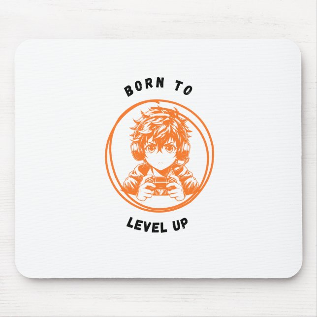 Born to Level Up Gaming Mousepad (Front)