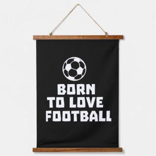 Born to love football hanging tapestry