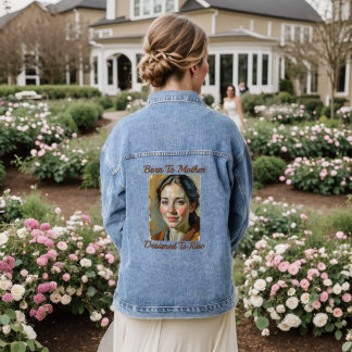 Born to Mother Quote Denim Jacket
