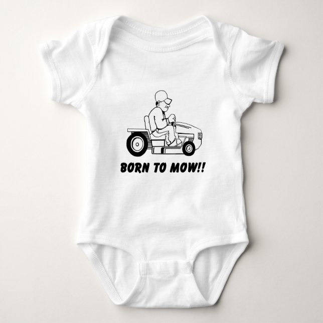 Born To Mow Baby Bodysuit (Front)