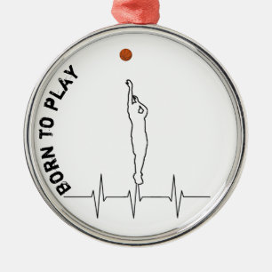 Born to play basketball metal tree decoration