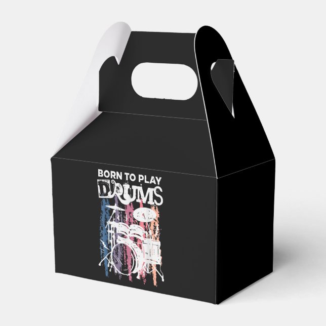 Born To Play Drums Drumming Rock Music Band Drumme Favour Box (Front Side)