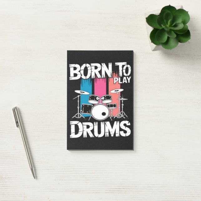 Born To Play Drums Post-it Notes (Office)