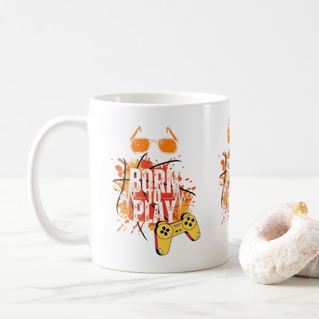 born to play games coffee mug (With Donut)