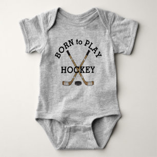 Born To Play Hockey Baby Bodysuit