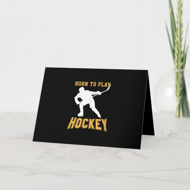 Born To Play Hockey Player Gift Field Hockey Card (Front)