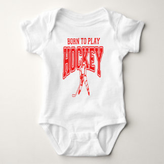 Born to Play Hockey (red) Baby Bodysuit