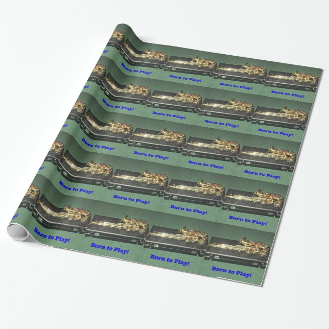 Born to Play (Saxaphone) Wrapping Paper (Unrolled)