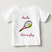 Born to play, Tennis Ball and Racquet, Personalise
