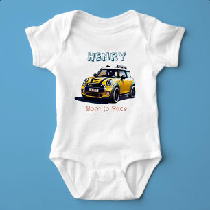Born to Race Custom Name Baby Bodysuit