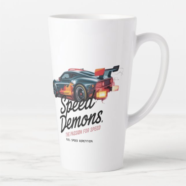 Born to Race, Forced to Work Latte Mug (Right)