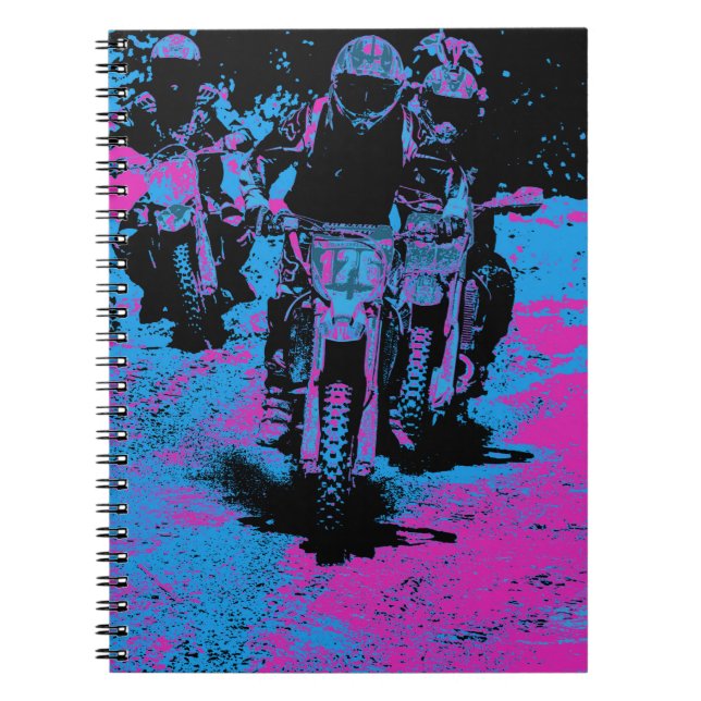 "Born to Race" Motocross Dirt-Bike Champion Racer Spiral Notebook (Front)