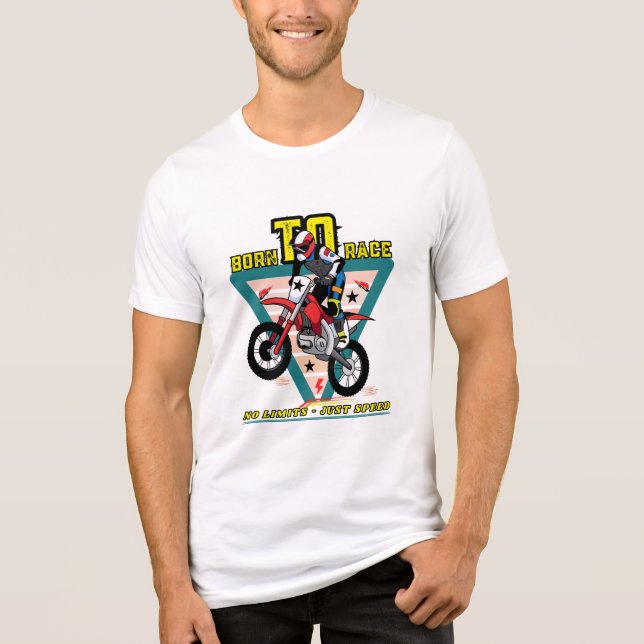 Born to Race | No Limits, Just Speed – Racing Bike Tri-Blend Shirt (Front)
