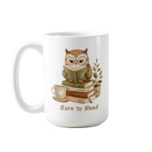 Born to Read Cute Owl Book Lover Design Mug