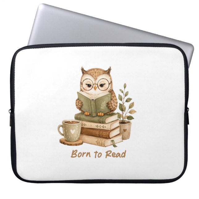 Born to Read Cute Owl Book Lover Electronics Bag (Front)