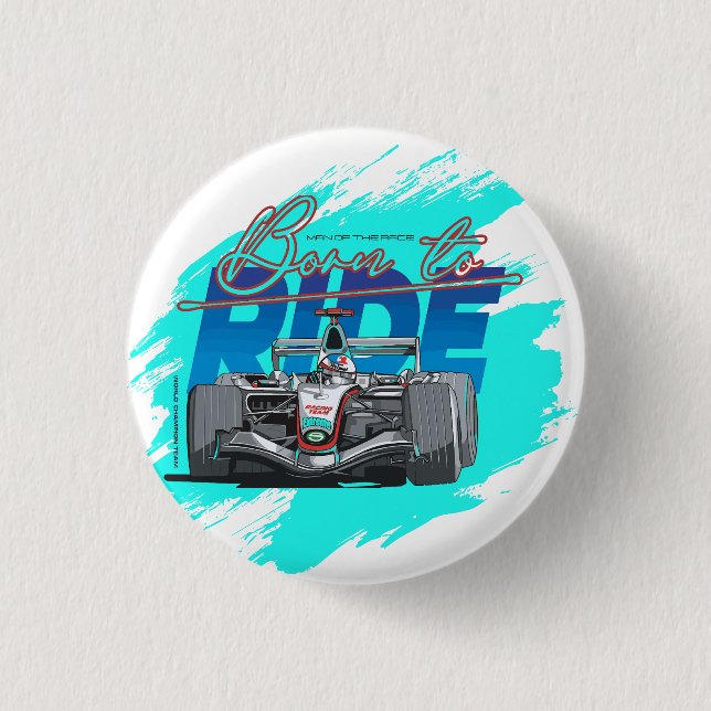 Born to ride 3 cm round badge (Front)