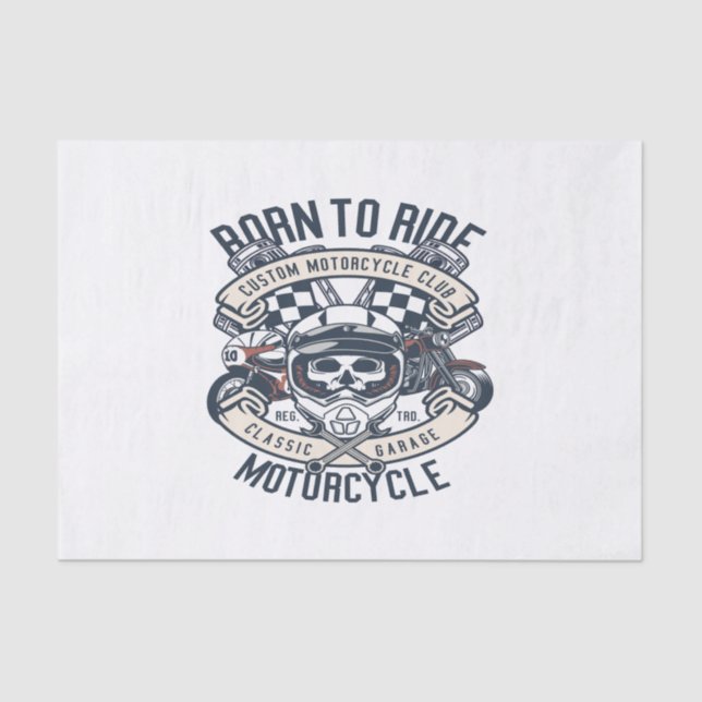 Born To Ride Motorcycle Tissue Paper (Front)