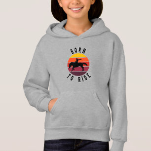 Born to Ride - Retro Sunset Horseback Riding Desig