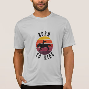 Born to Ride - Retro Sunset Horseback Riding Desig T-Shirt
