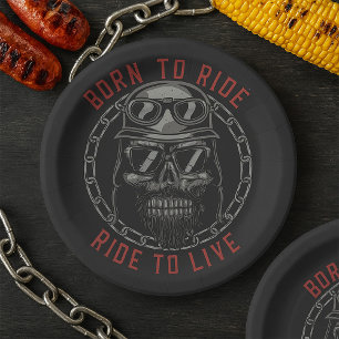Born To Ride Ride To Live Paper Plates