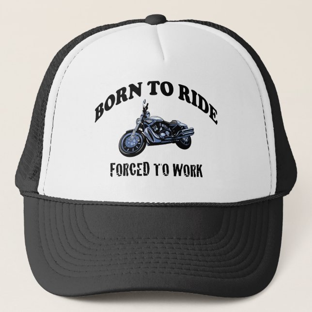 BORN TO RIDE TRUCKER HAT (Front)