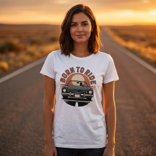 Born to Ride Vintage Car Sunset Tee