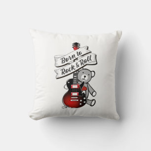 Born to Rock and Roll Baby Bear Kids Guitar Music  Cushion