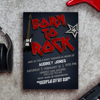 Born to Rock Baby Shower Invitation